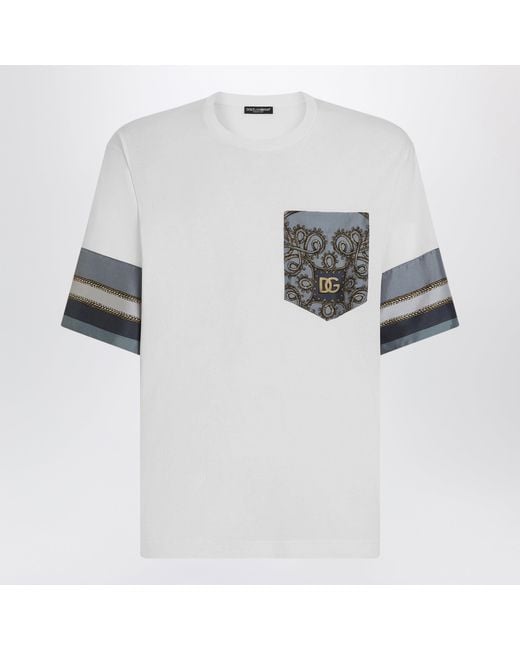 Dolce & Gabbana White Jersey T-Shirt With Print for men