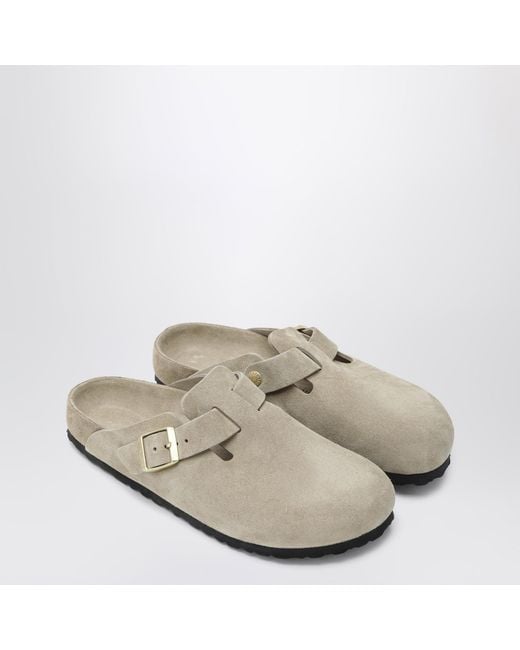 Birkenstock Natural Boston Exquisite Suede Clogs for men