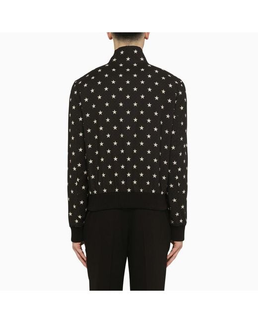 Balmain Schwarze Beidseitig Tragbare Bomberjacke Mit Sternen in Black für Herren