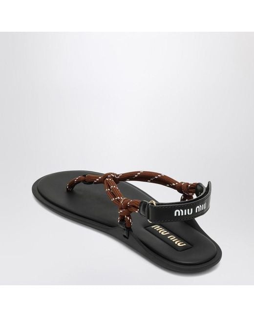 Miu Miu Brown Tobacco-Coloured Riviere Sandal