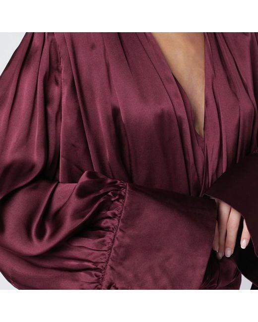 Mini abito drappeggiato in seta di ROTATE BIRGER CHRISTENSEN in Red