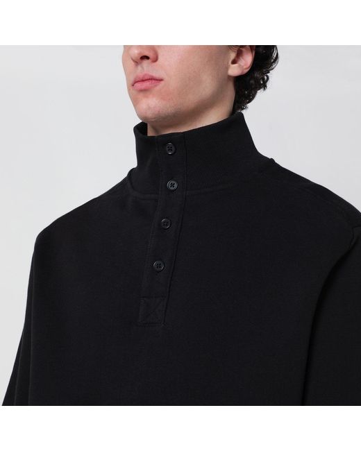 Entire studios Black Cotton Buttoned Sweater for men