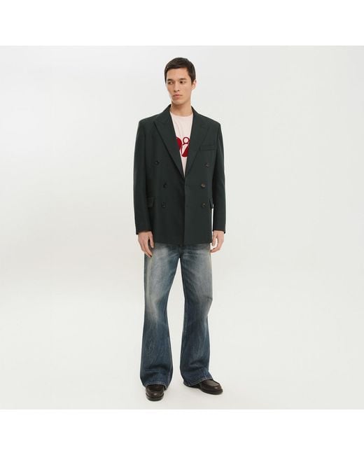 1989 STUDIO Black Dark Double Breasted Blazer for men