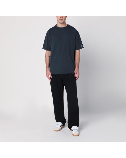 Champion Blue Cotton Crew-Neck T-Shirt for men