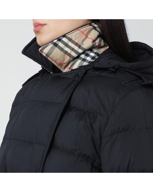 Manteau Matelassé Croisé Avec Ceinture Burberry en coloris Black