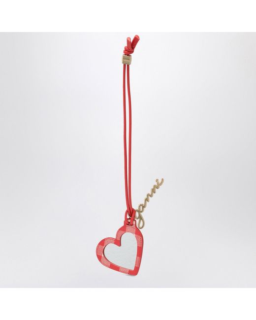 Ganni Red Heart-Shaped Mirror Bou