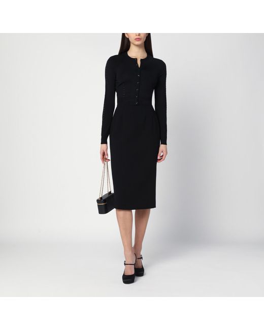 Dolce & Gabbana Black Cardigan With Punched Details