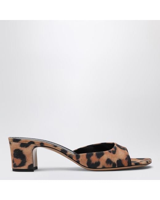 Paris Texas Brown Leopard Print Lara Mule Sandal