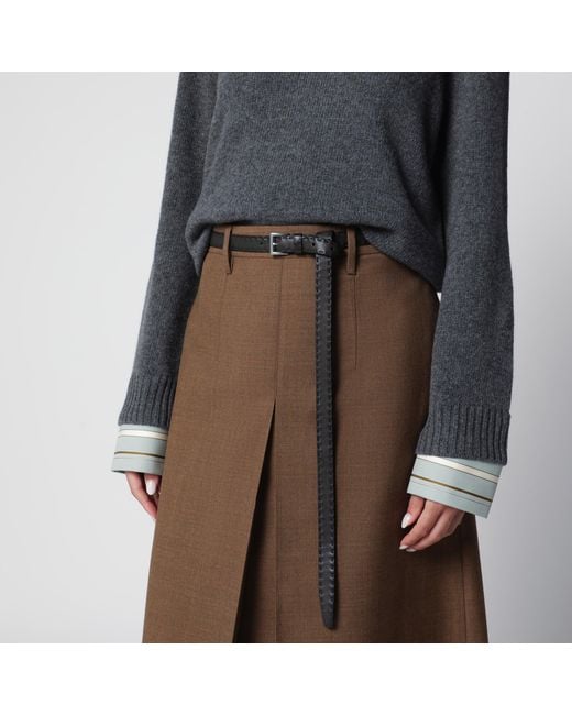 Prada Black Slim Leather Belt