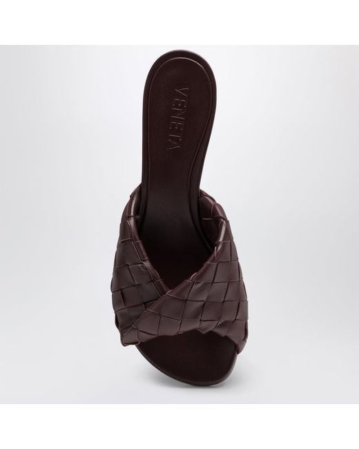 Bottega Veneta Brown Dark Mahogany Intrecciato Mule Blink Sandals