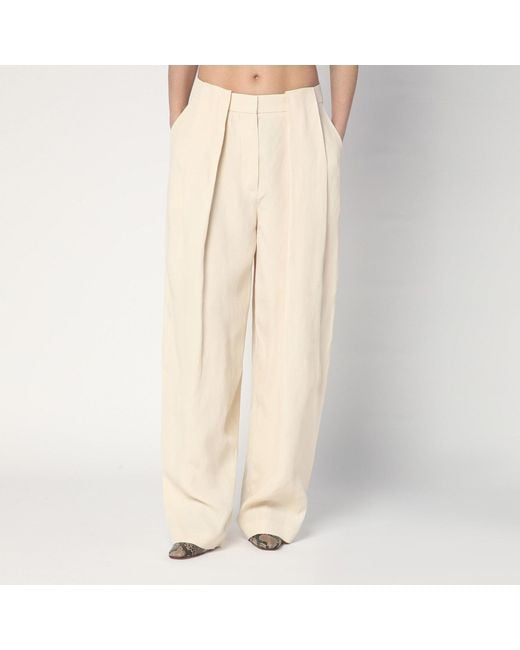 Stella McCartney Natural Wide Butter-Coloured Pants