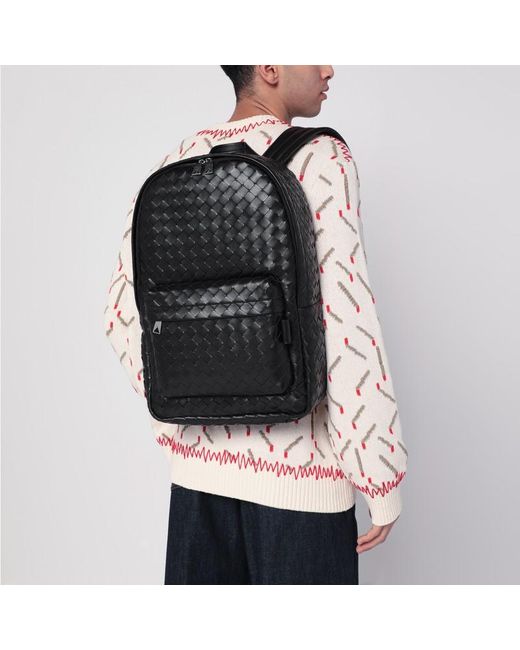 Sac À Dos Moyen En Tressage Intrecciato Bottega Veneta pour homme en coloris Black