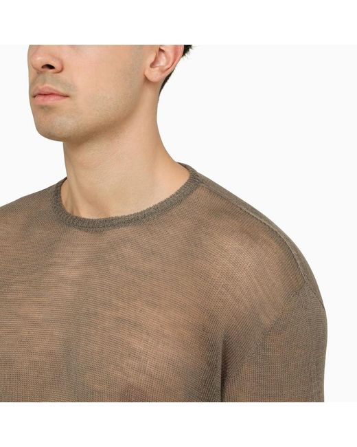 Maglia semitrasparente polvere in lana di Rick Owens in Brown da Uomo