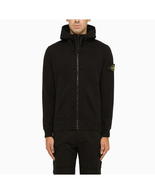 Stone Island Zip Hoodie in Black for Men Lyst UK