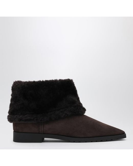 Totême  Black Suede And Shearling Ankle Boots