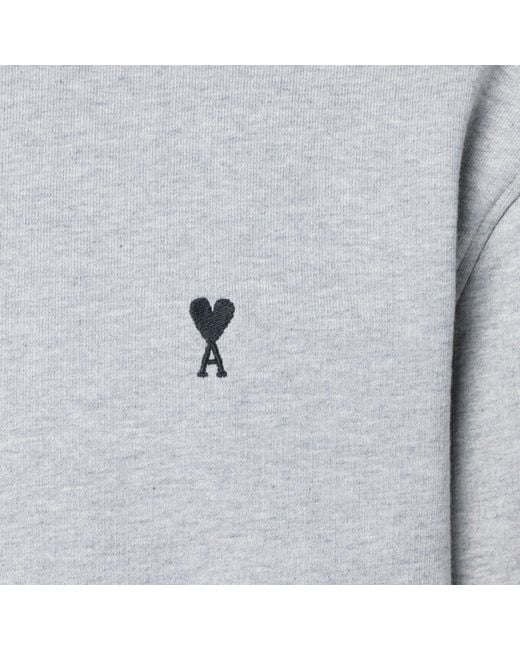 AMI Gray Ami De Caur Crewneck Sweatshirt for men