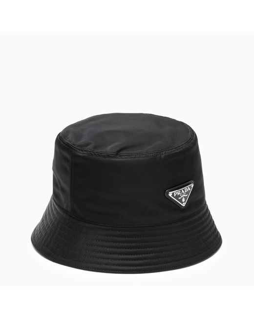 Prada Black Nylon Fisherman Hat for men
