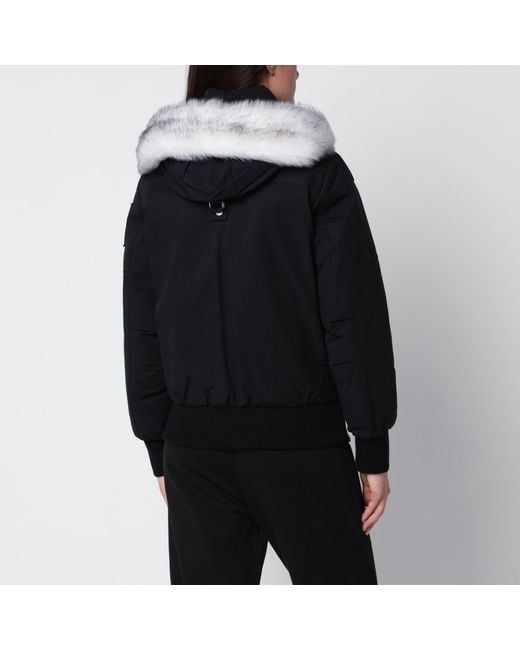 Moose Knuckles Black Original Debbie Cotton Bomber Jacket