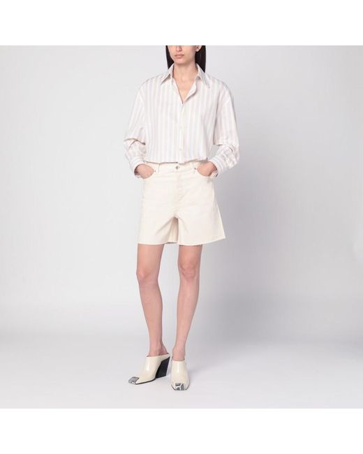 FRAME Pink Butter-Coloured Denim Bermuda Shorts
