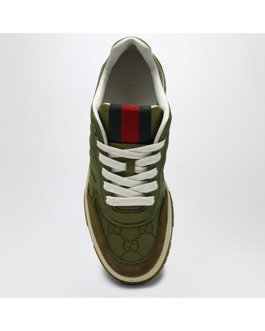 Gucci Green Re-Web Sneaker, Leather