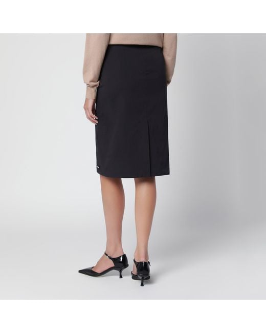 Miu Miu Black Stretch Poplin Pencil Skirt