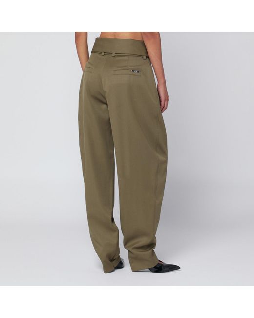 The Attico Green Military Gabardine Trousers