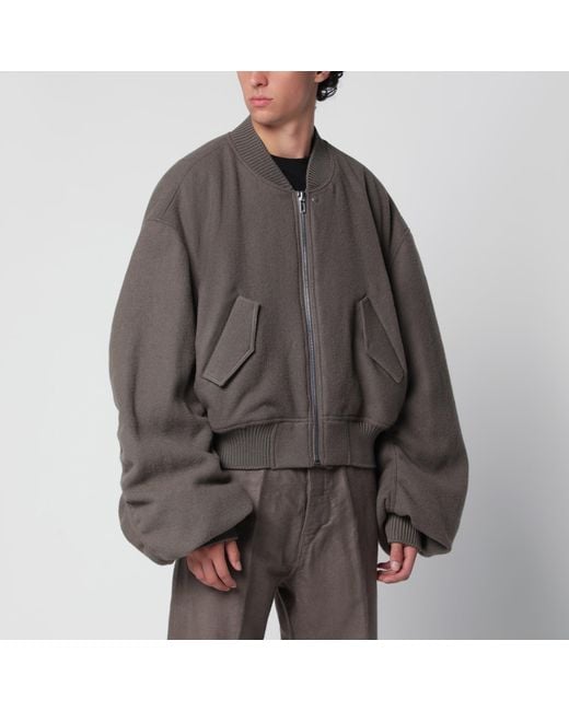 Rick Owens Gray Taupe Tower Secchia Flight Jacket for men