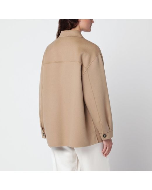 Weekend by Maxmara Natural Camel Wool Shirt Jacket