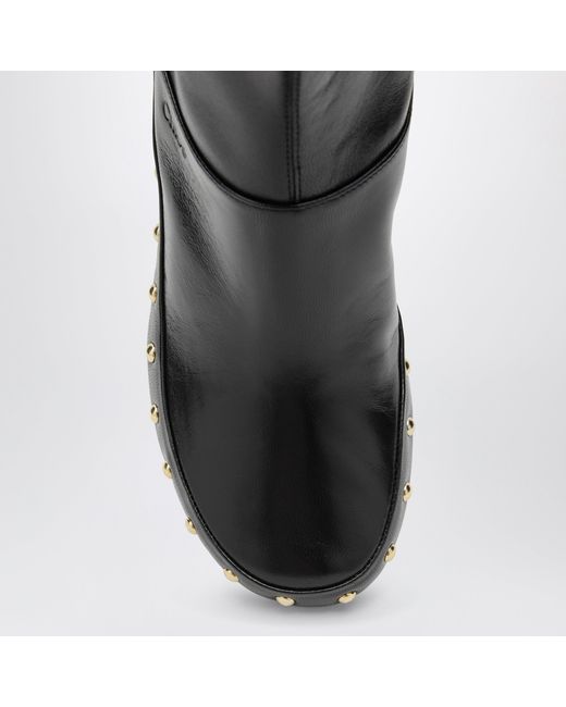 Chloé Black Junie Hammered Leather Ankle Boots