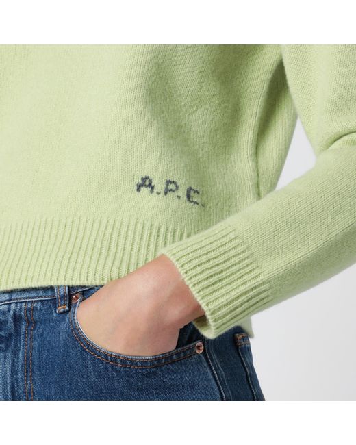A.P.C. Green Crew-Neck Sweater Lime