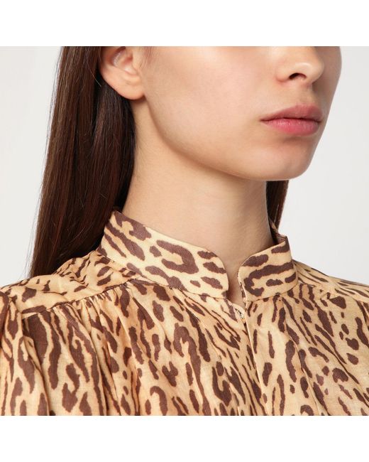Zimmermann Brown Leopard Print Short Dress