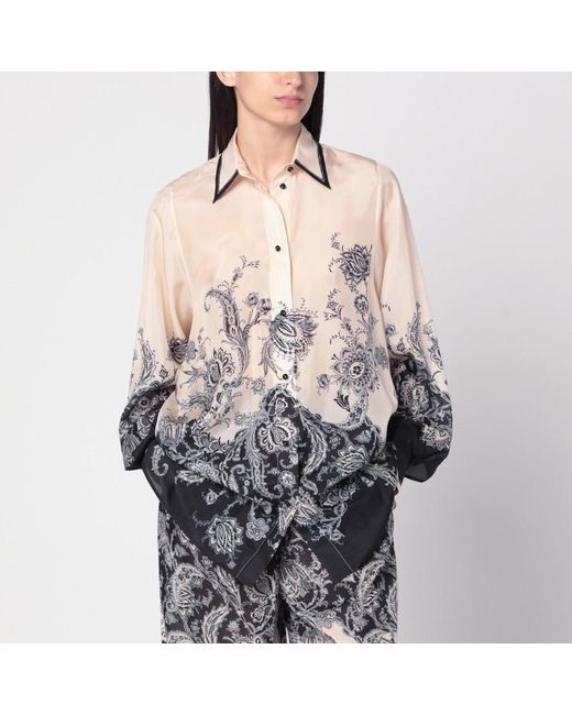 Camicia rhiannon crema con stampa fantasia di Zimmermann in Multicolor