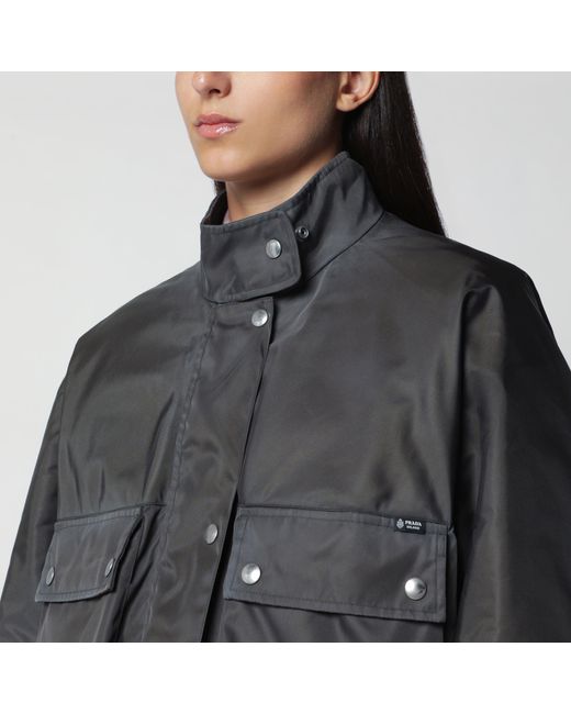 Prada Black Lead Re-Nylon Washed Jacket