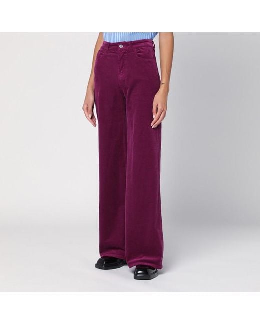 Pantalon Palazzo En Velours Côtelé Department 5 en coloris Purple