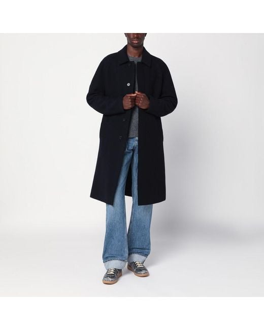 Manteau Marine À Simple Boutonnage En Laine Harris Wharf London pour homme en coloris Blue
