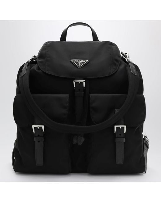 Prada Black Large Re-Nylon Backpack for men
