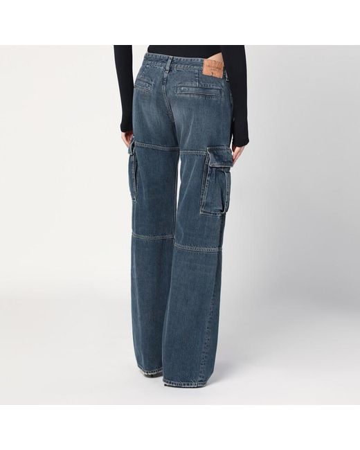 Balenciaga Blue Blaue Cargo Regular Jeans Mit Wascheffekt