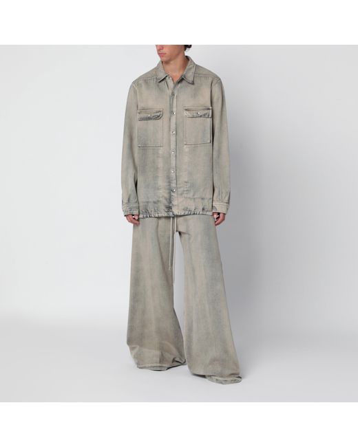 Rick Owens Gray Wide-Leg Trousers for men