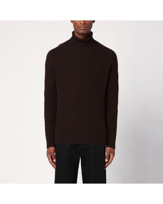 Prada Black Cashmere Blend Turtleneck Sweater for men