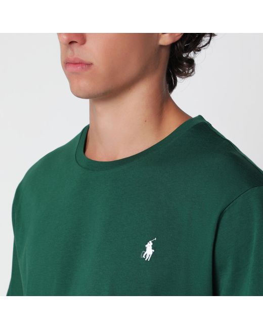 Polo Ralph Lauren Green Embroidered Cotton T-Shirt for men
