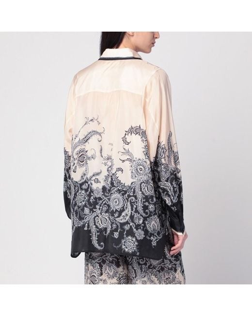 Camicia rhiannon crema con stampa fantasia di Zimmermann in Multicolor