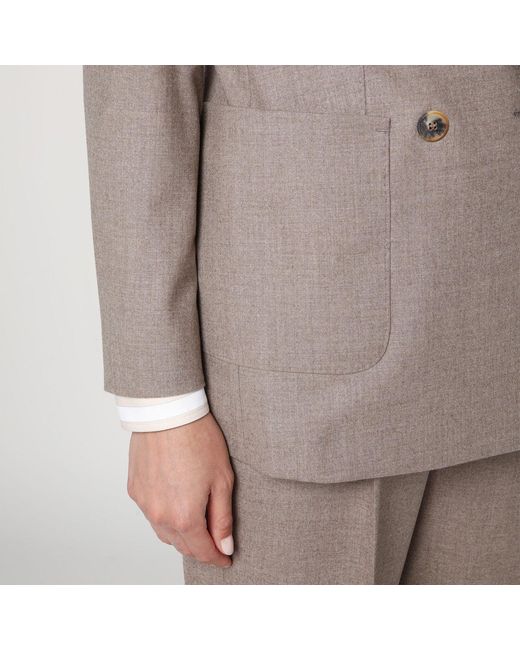 Max Mara Gray Double-Breasted Cashmere Jacket