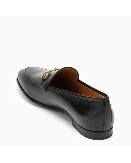 Gucci Black Leather Jordaan Loafers