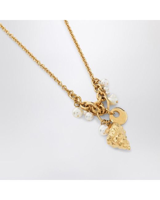 Collana oro con ciondolo shells di Chloé in Metallic