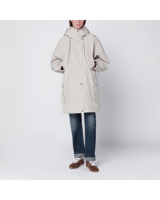 Max Mara White Light Cotton Blend Parka
