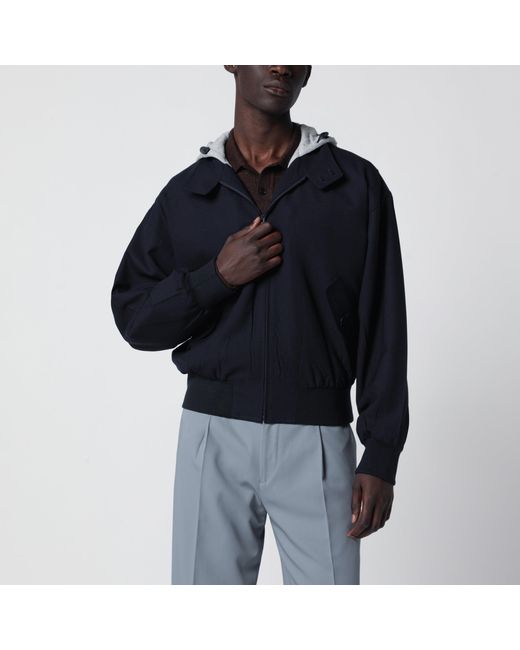 Prada Black Wool Hooded Jacket for men