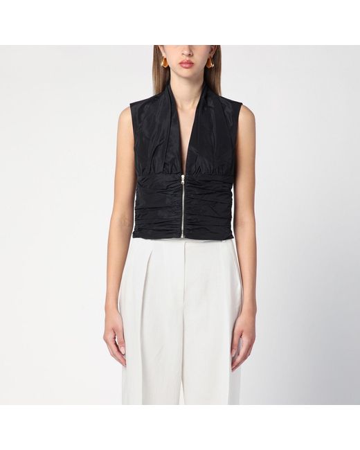 Patou Black Zipped Waistcoat