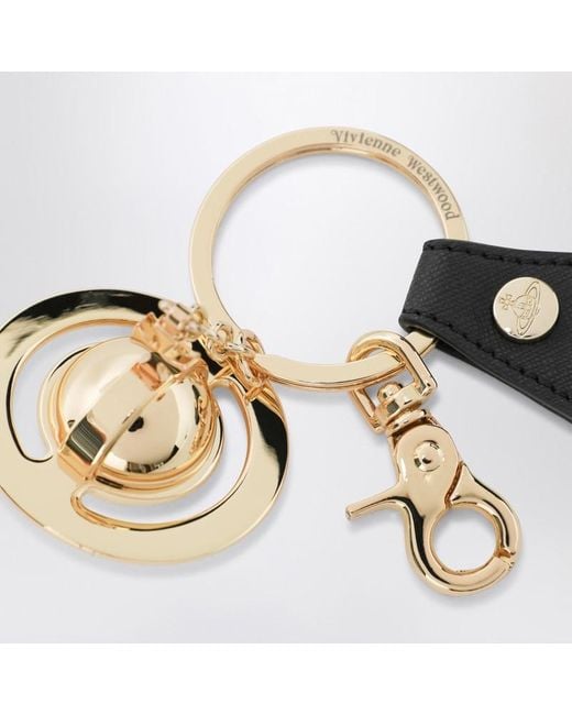 Vivienne Westwood Metallic Goldfarbener 3D-Schlüsselanhänger