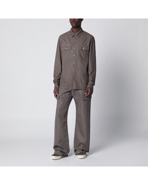 Rick Owens Brown Mud-Colored Cotton-Blend Shirt for men