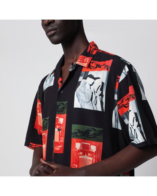 Carhartt Red Sean Hamilton Short-Sleeve Printed Viscose Shirt for men